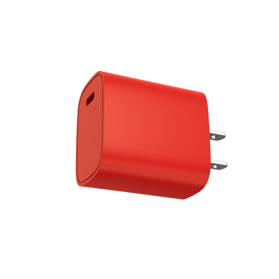 Chargeur mural USB ABS PC Niveau d'efficacité VI avec chargeur USB C rouge 20W